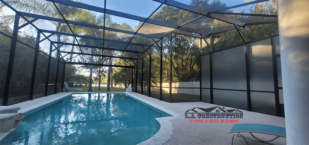 Dome Style Pool Screen Enclosure with Clearview SideWall